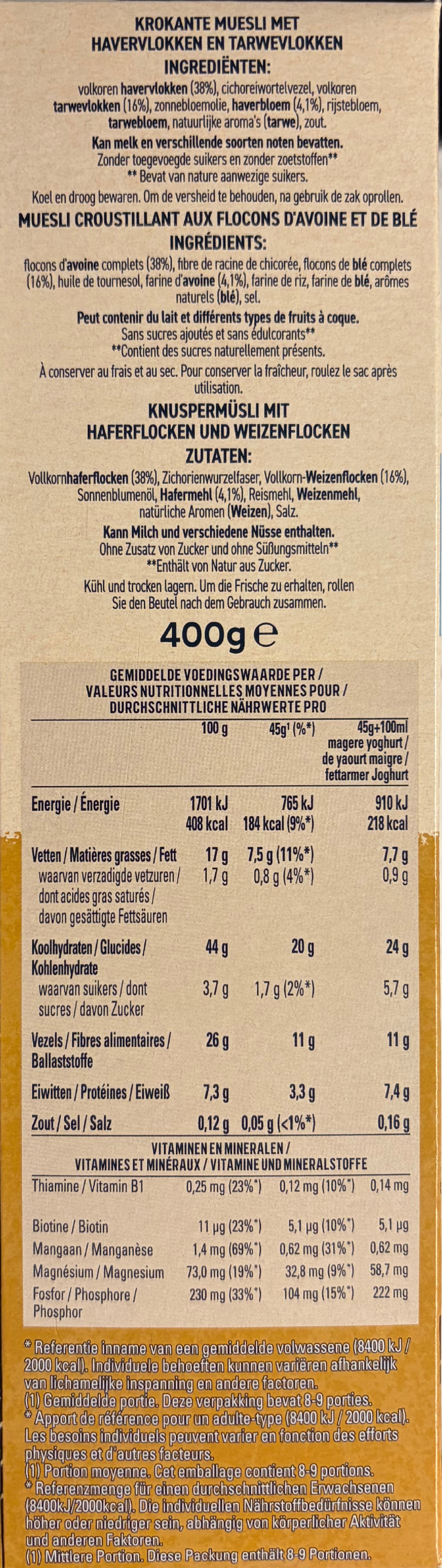 Cruesli muesli box on a shelf showing the front-of-pack label